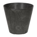Novelty Artstone 7.7 x 8 in. Dia. Black Resin & Stone Powder Cali Flower Pot 7800204